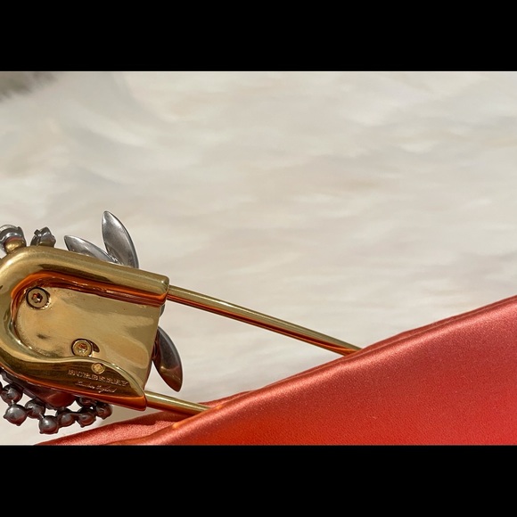 NEW Authentic Burberry Satin Embellished Clutch - Picture 10 of 11